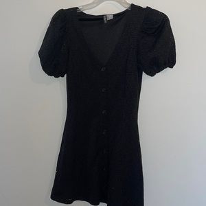 H&M xs black dress puff sleeve